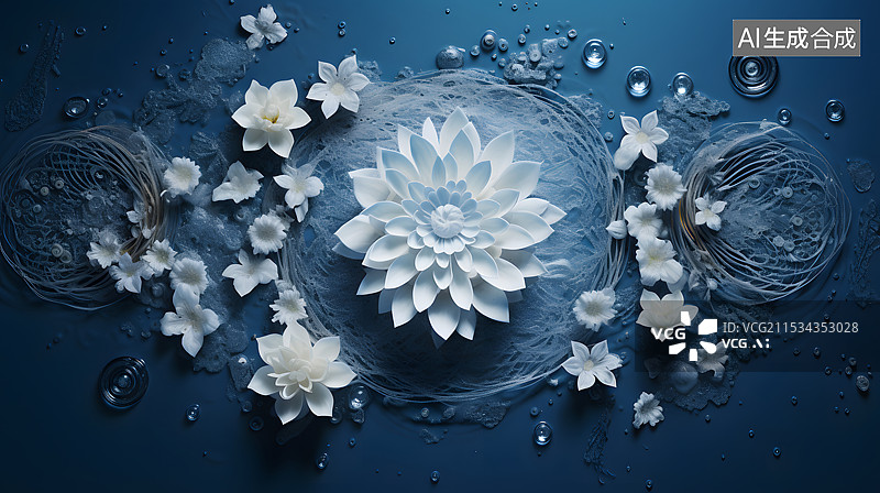 【AI数字艺术】大海波浪船折纸文艺图片素材