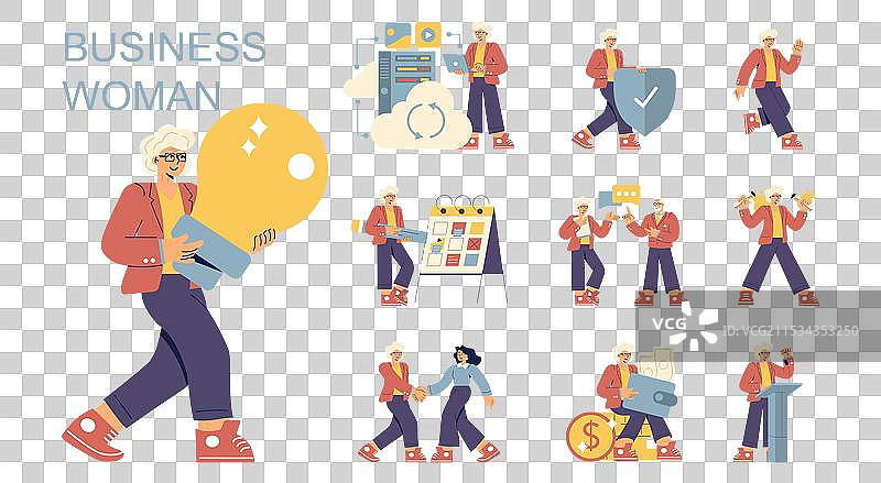 平面设计的女商人图片素材