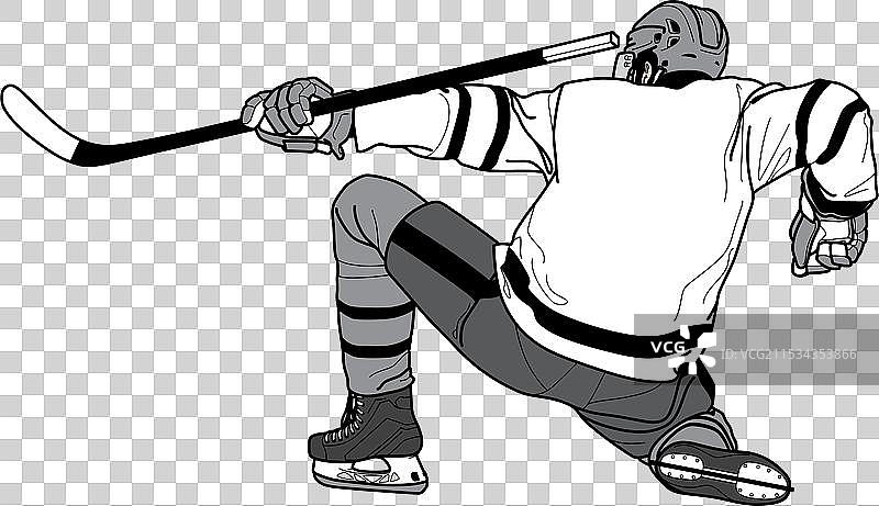 冰球进球庆祝，球员们背影图片素材