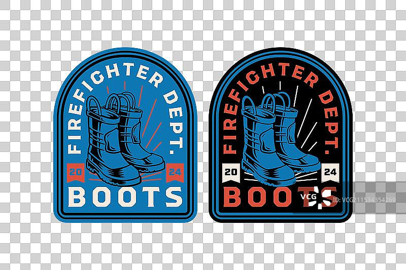 消防员靴子安全鞋复古怀旧标志图片素材