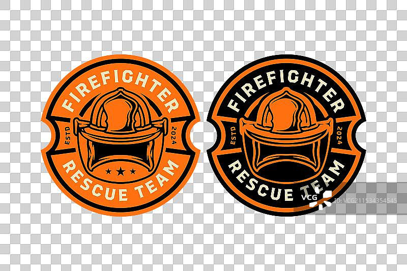 消防员头盔复古徽章标志设计图片素材