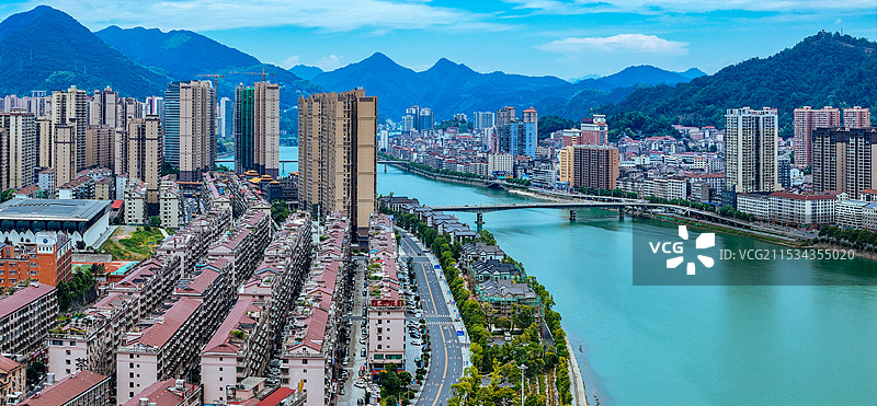 安化县 安化大桥 东坪镇 茶马广场 资水 萸江公园 航拍图片素材