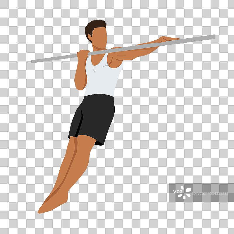 年轻男子在做引体向上健身操图片素材