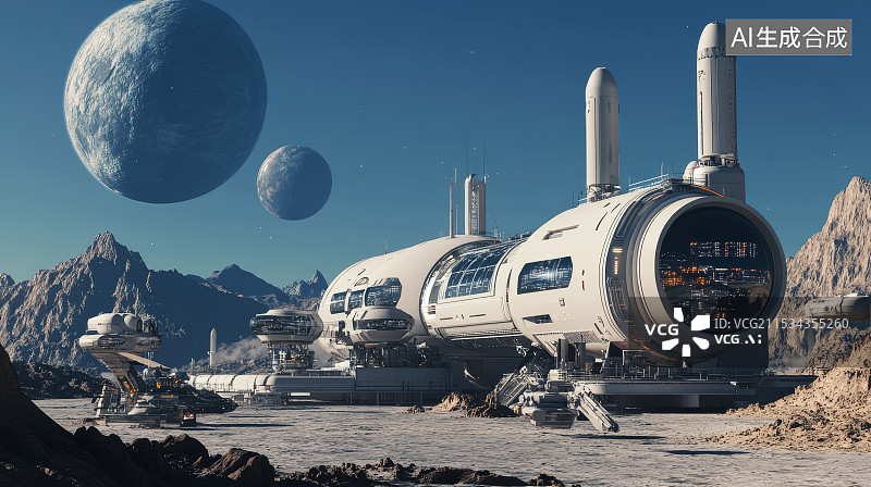 【AI数字艺术】未来太空飞船图片素材
