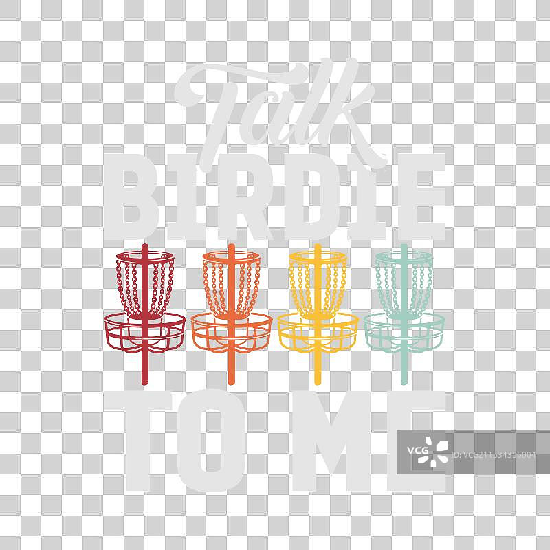 复古飞盘高尔夫，幽默的鸟语交流图片素材