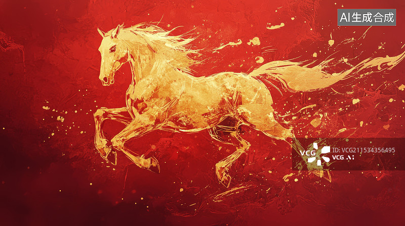 【AI数字艺术】一匹动感的马图片素材