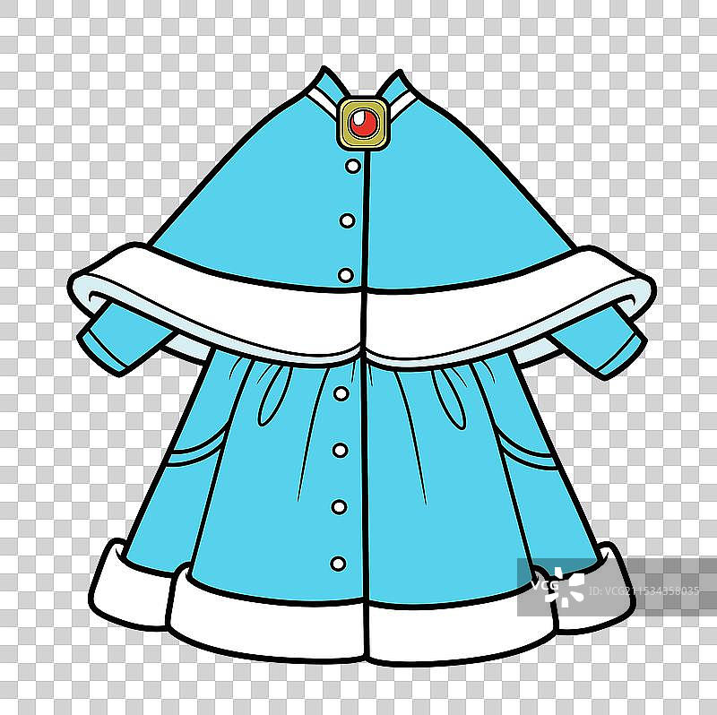 冬季蓝色外套配毛皮斗篷图片素材