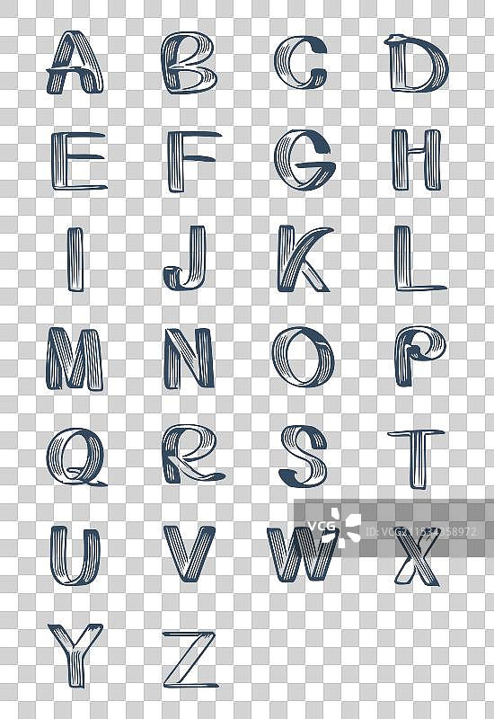 手绘英文字母图片素材