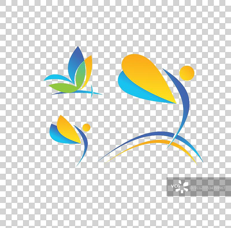 蝴蝶与人类的标志设计图片素材