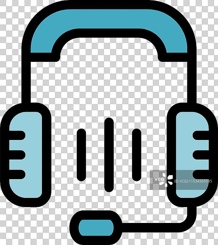 支持服务耳机图标与声波图片素材