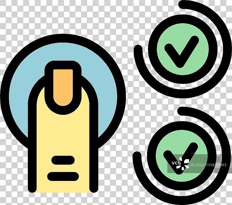 手指触碰指纹扫描仪进行双重身份验证图片素材