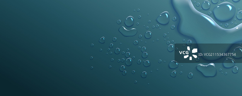 蓝色背景上有清晰水滴图案图片素材