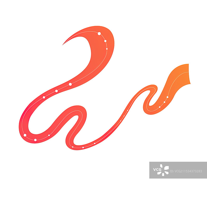 珠子装饰的红色飘带矢量插画图片素材