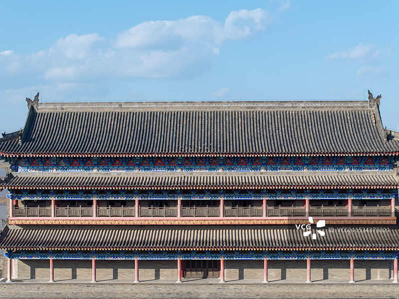 陕西省渭南市潼关县秦东镇潼关古城(明城)遗址与黄河图片素材