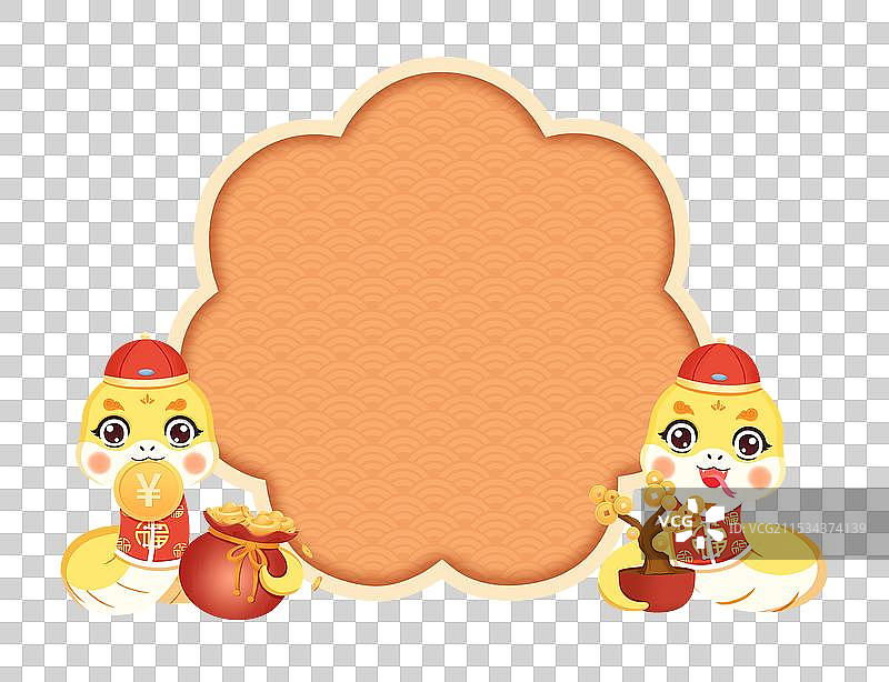 2025年乙巳蛇年新年卡通元素图片素材