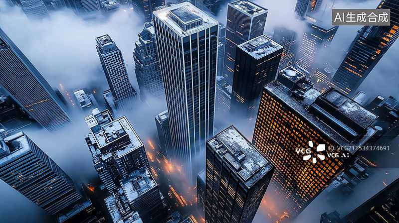 【AI数字艺术】末日的城市天际线图片素材