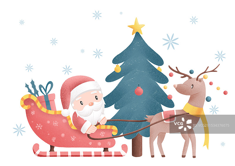 圣诞节卡通插画图片素材