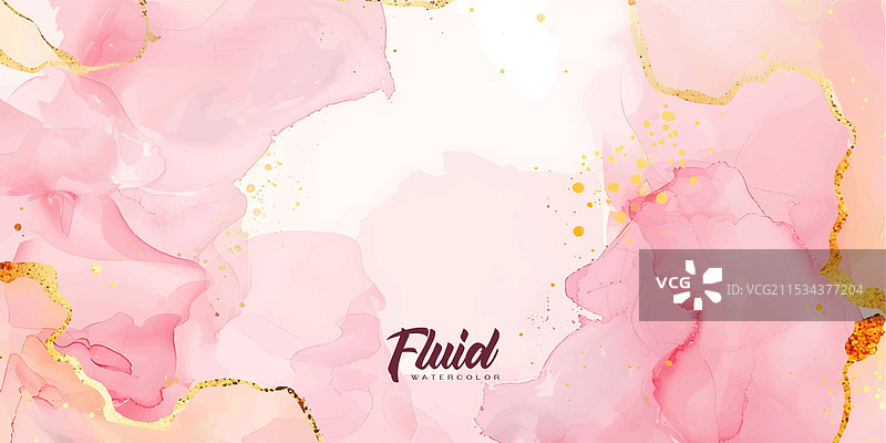 玫瑰粉色液体水彩背景图片素材
