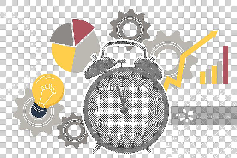 现代半色调拼贴时间管理概念图片素材