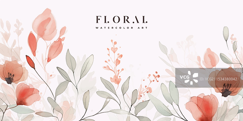 手绘花卉背景植物线条艺术图片素材