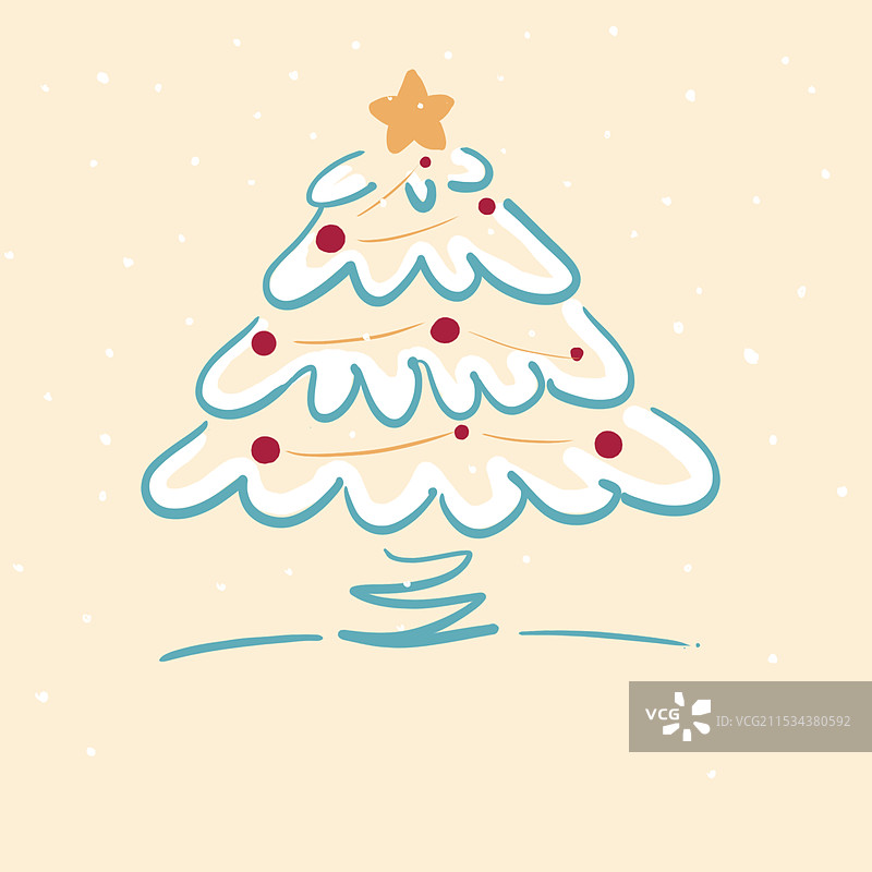圣诞树圣诞节插画可爱图片素材
