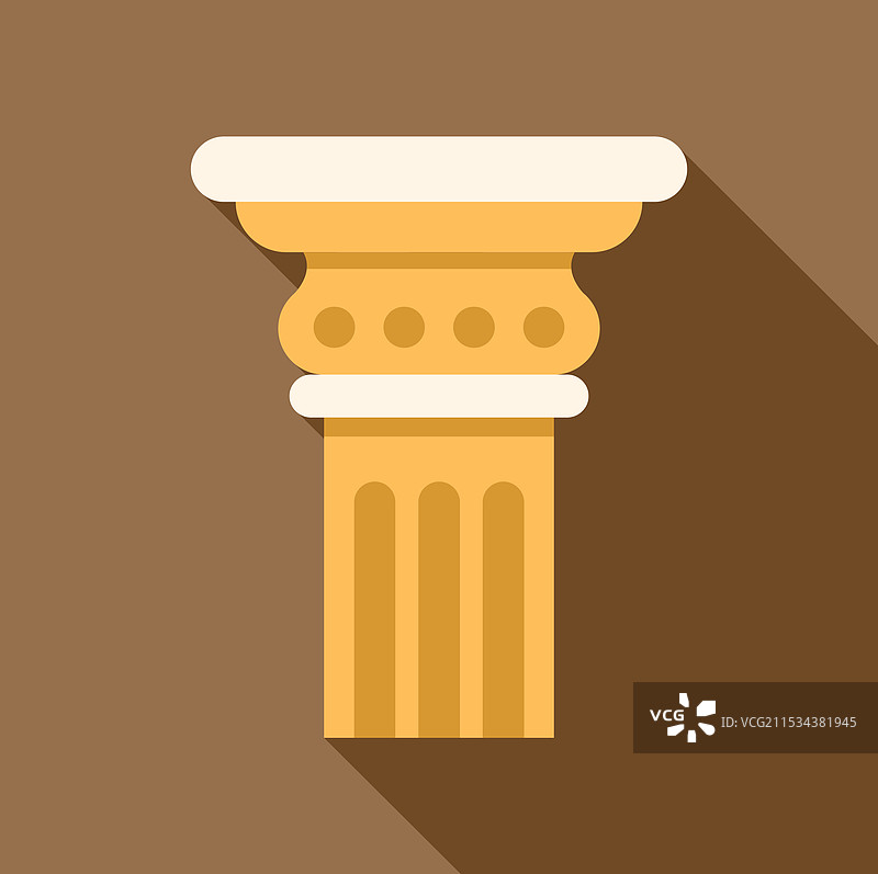 金色希腊柱高高耸立在棕色背景上图片素材