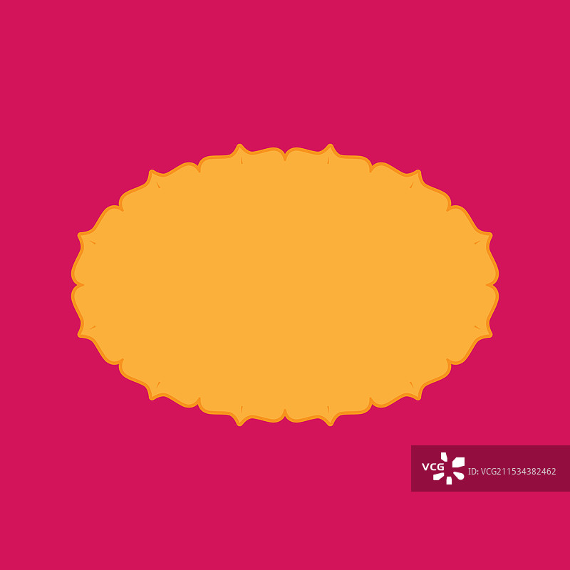 鲜艳的椭圆形装饰框，黄色和橙色图片素材