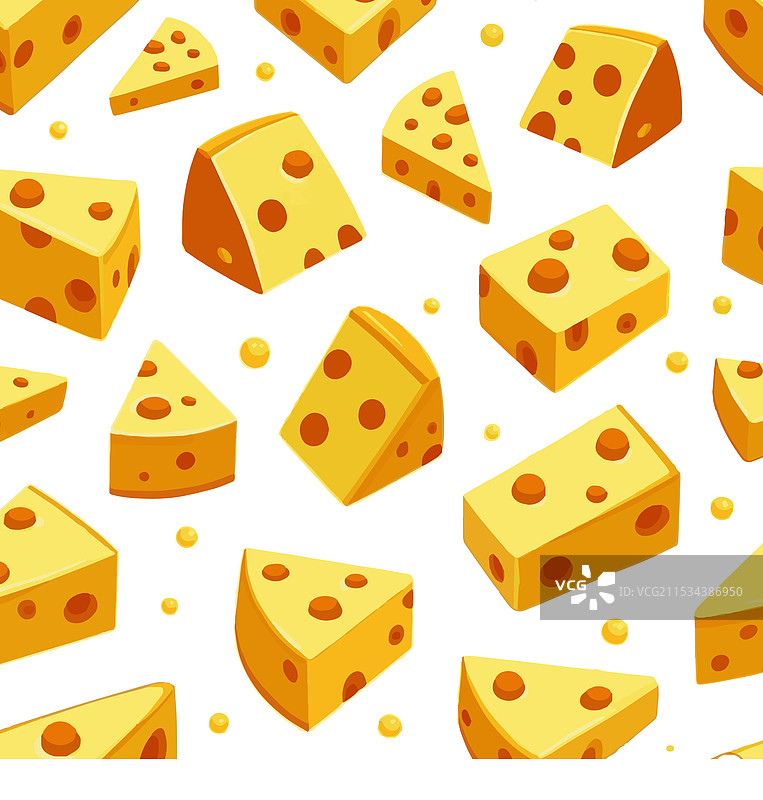 黄色奶酪的无缝图案碎片图片素材