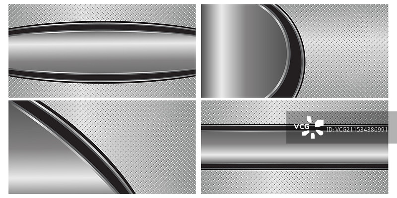 一组银灰色金属背景，3D抛光效果图片素材