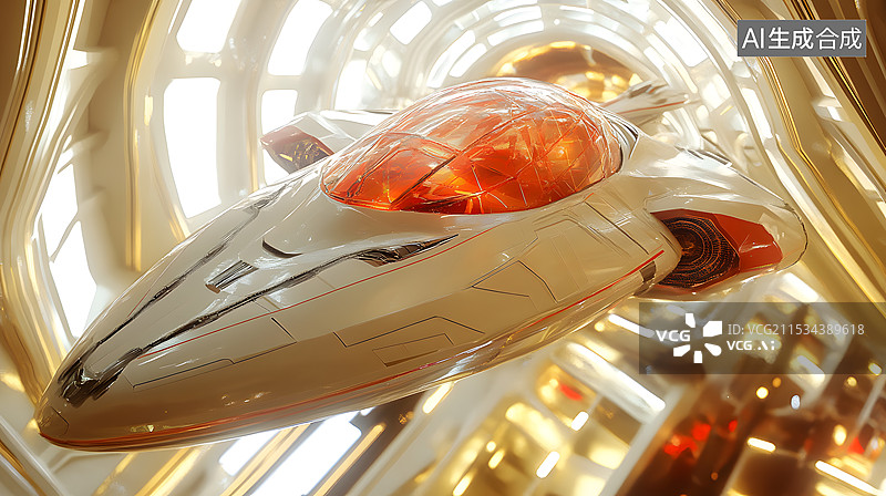 【AI数字艺术】科技宇宙飞船图片素材
