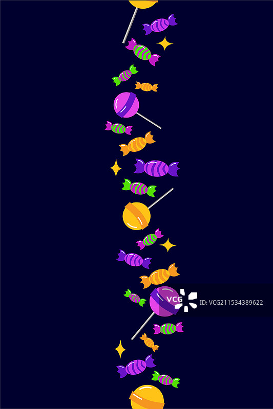 万圣节无缝边框，装饰着糖果和甜点图片素材