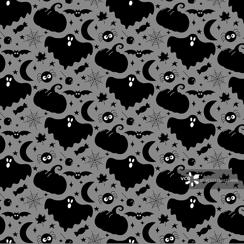 万圣节鬼魂无缝图案图片素材