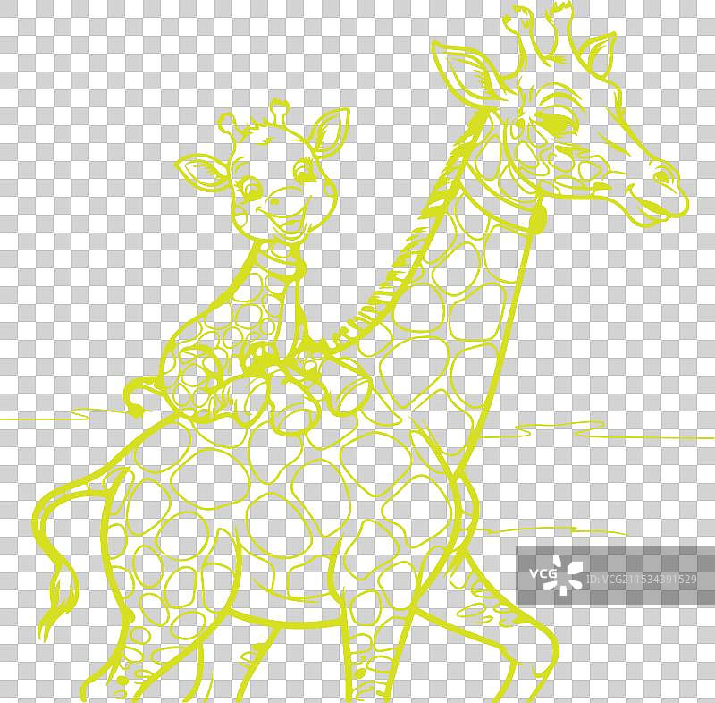 孤立在白色背景上的长颈鹿形状图片素材