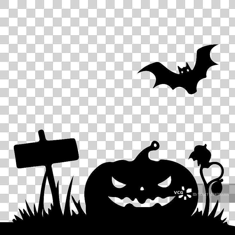 万圣节南瓜剪影套装图片素材