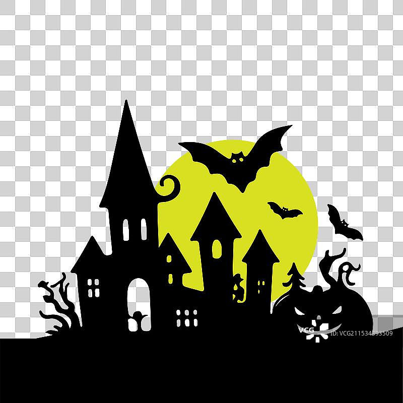 万圣节南瓜剪影套装图片素材