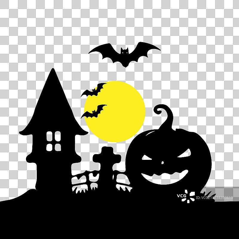 万圣节南瓜剪影套装图片素材