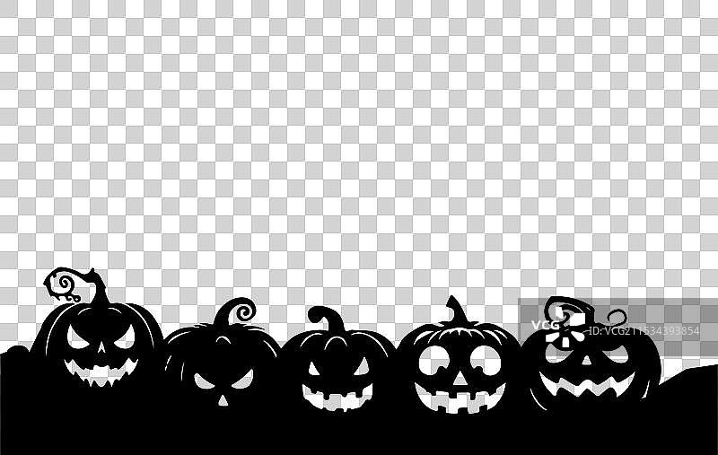 万圣节南瓜剪影套装图片素材