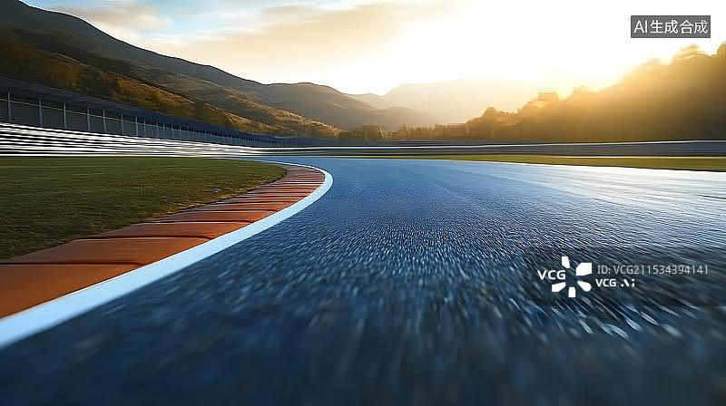 【AI数字艺术】动态模糊的公路赛道汽车背景图片素材