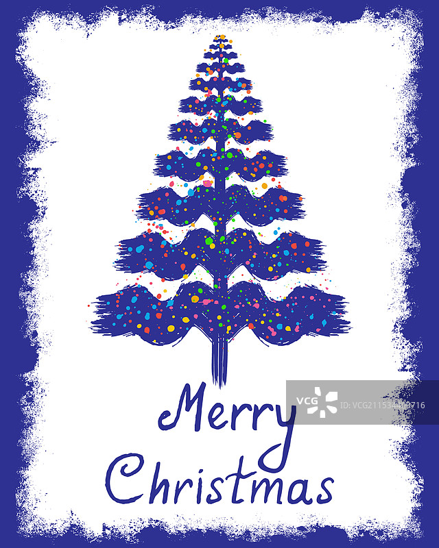 圣诞树的磨损刷画艺术图片素材