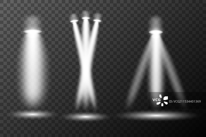 聚光灯白光效果，来自灯具的光线图片素材