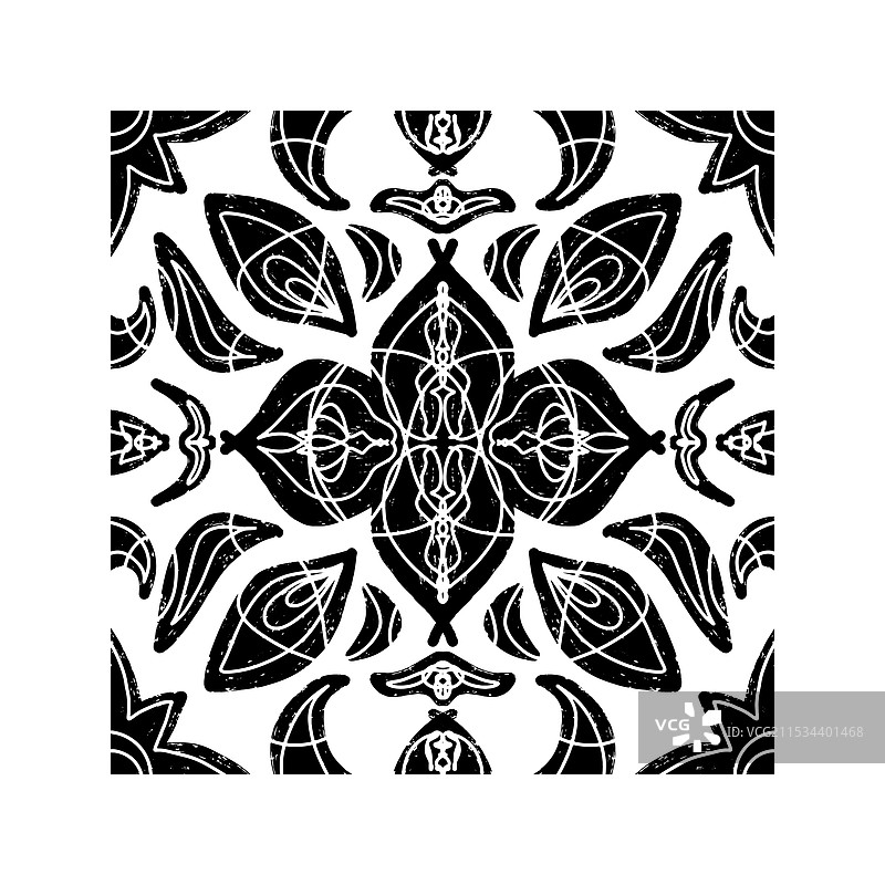 复杂的黑色对称图案图片素材