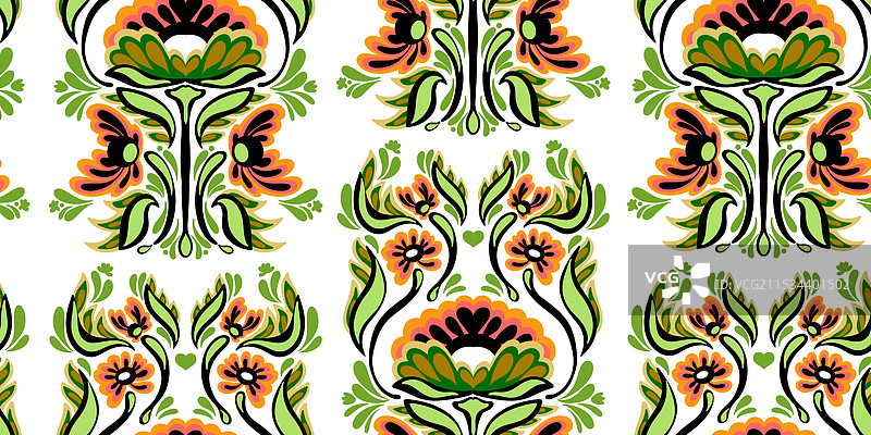 乌克兰民间艺术花卉杂色装饰民族风格图片素材