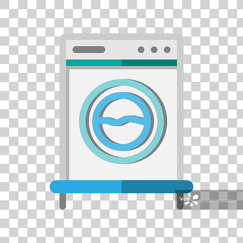干洗机扁平图标技术图片素材