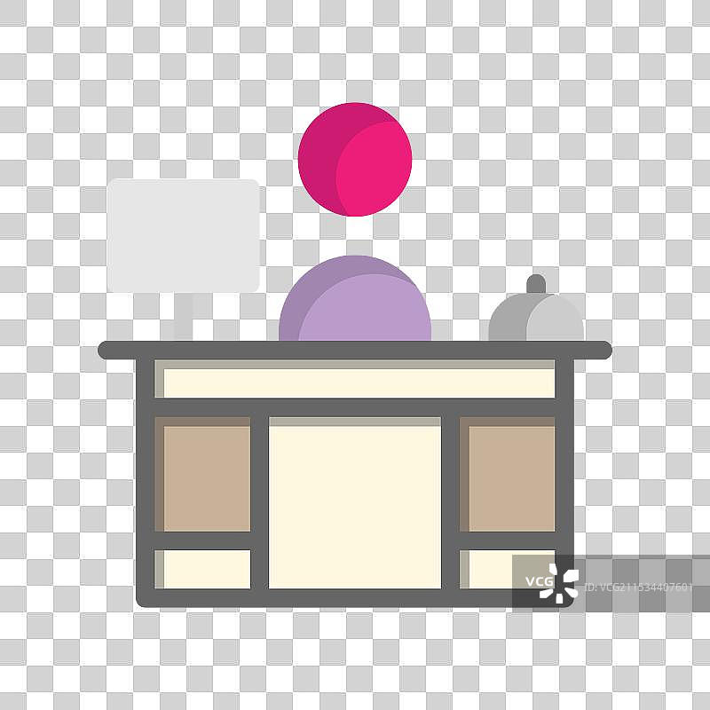 接待员服务与扁平风格图标大堂图片素材