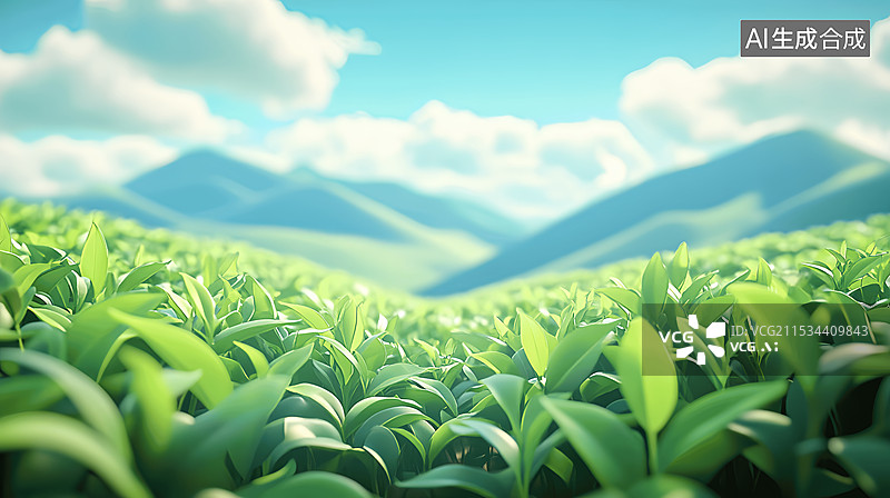 【AI数字艺术】茶文化茶叶种植园农业生态微缩景观图片素材