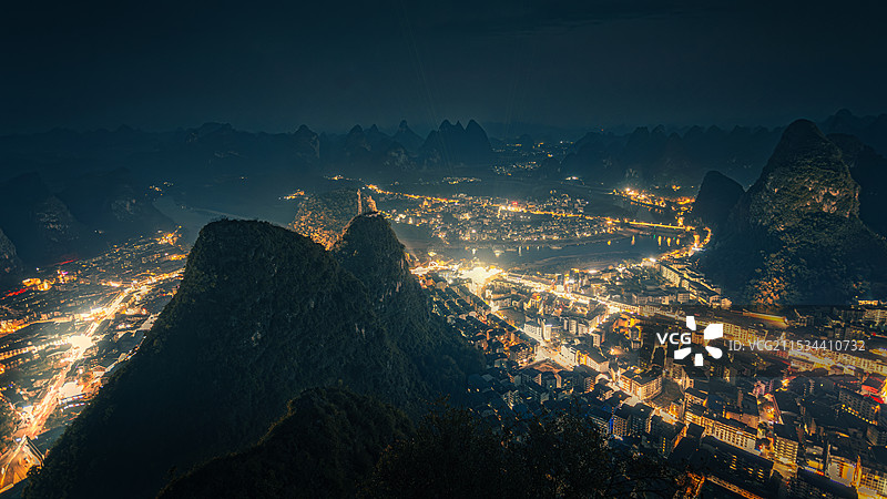 阳朔西街夜景图片素材