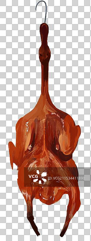 美味食物食材饮食健康熏制熏肉烤鸭烤鹅肉食家禽元素素材卡通插画图片素材