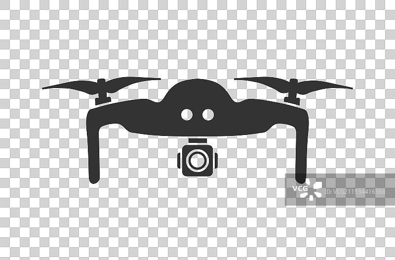 四旋翼飞行无人机图标轮廓符号图片素材