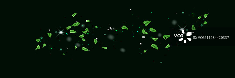 绿色闪亮的线条螺旋弹簧风效应图片素材