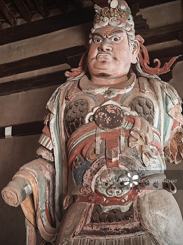 山西忻州五台县南禅寺神佛彩绘塑像（唐代古建筑）图片素材